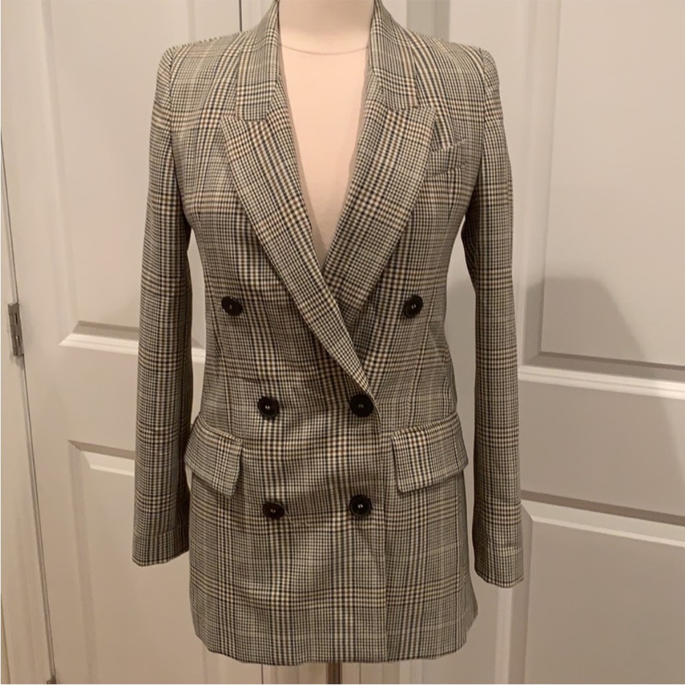 Plaid houndstooth blazer